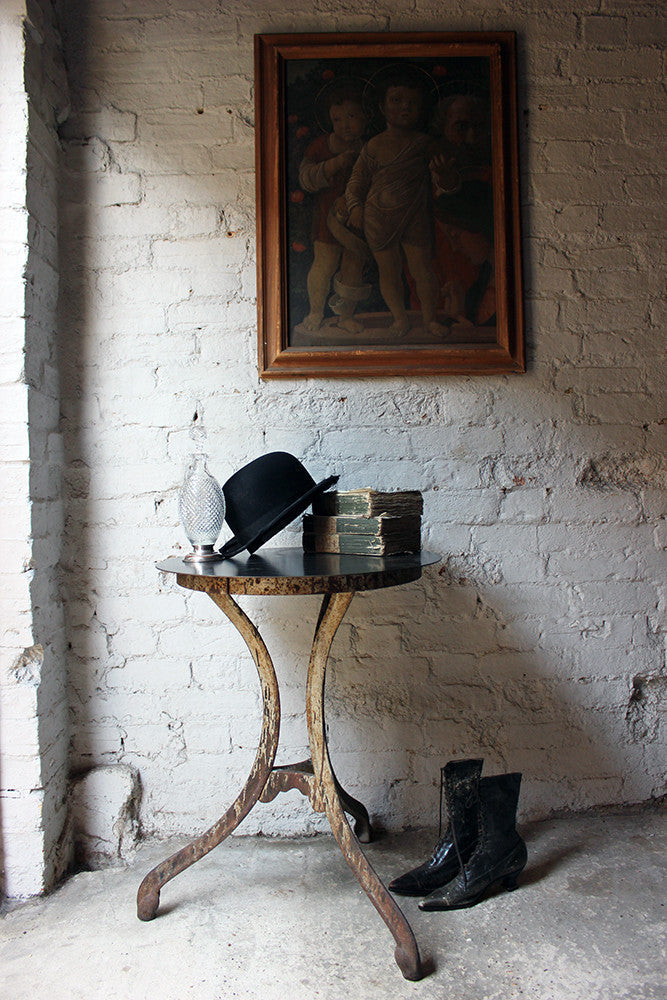 A Good Early 20thC French Cast Iron Industrial Bistro Table