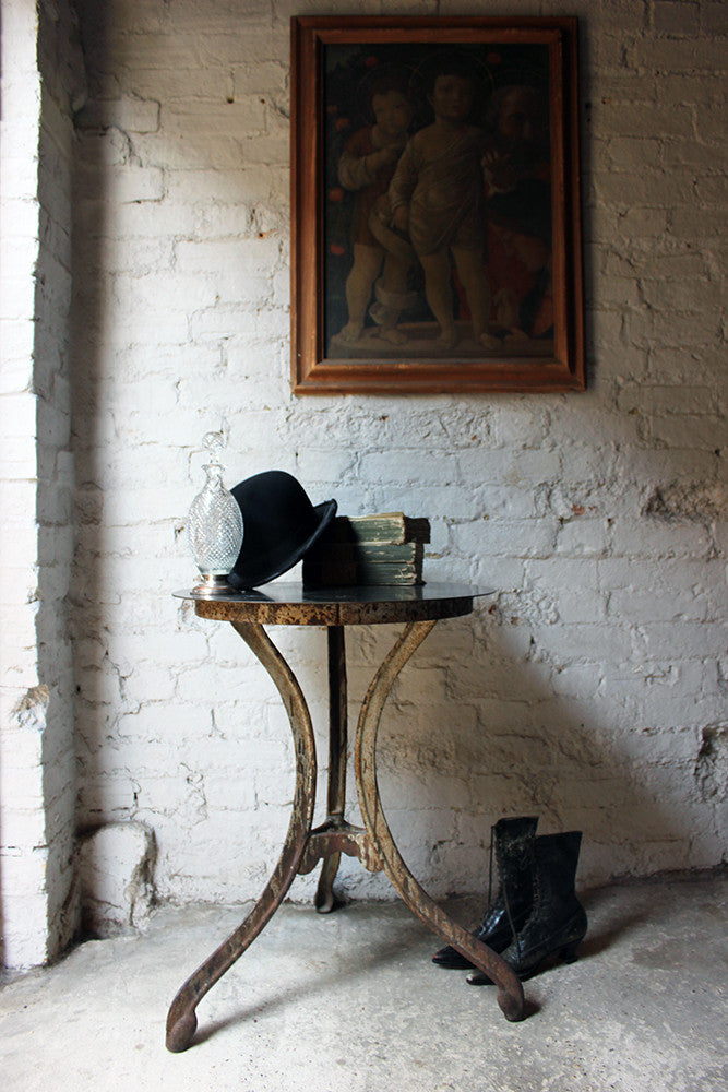 A Good Early 20thC French Cast Iron Industrial Bistro Table