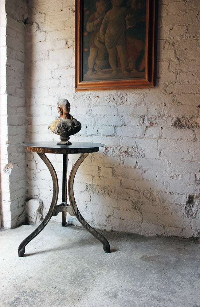 A Good Early 20thC French Cast Iron Industrial Bistro Table