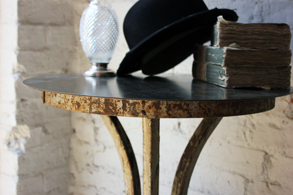 A Good Early 20thC French Cast Iron Industrial Bistro Table