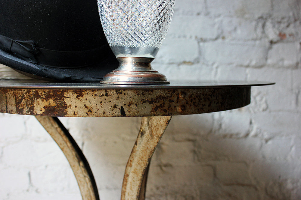 A Good Early 20thC French Cast Iron Industrial Bistro Table