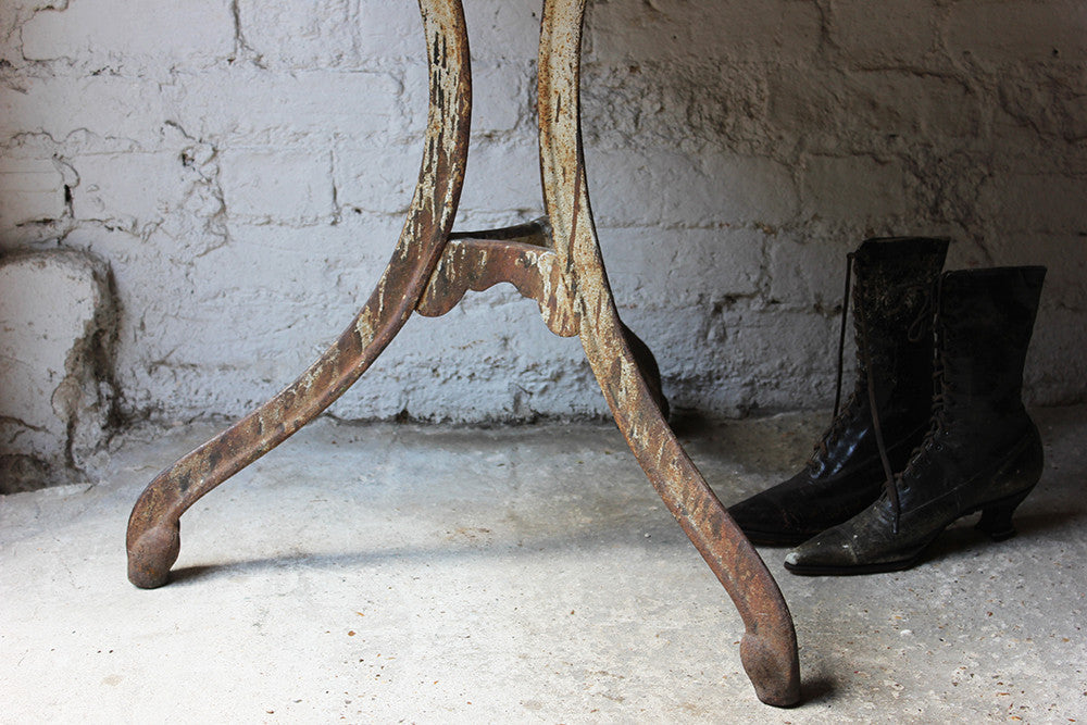 A Good Early 20thC French Cast Iron Industrial Bistro Table