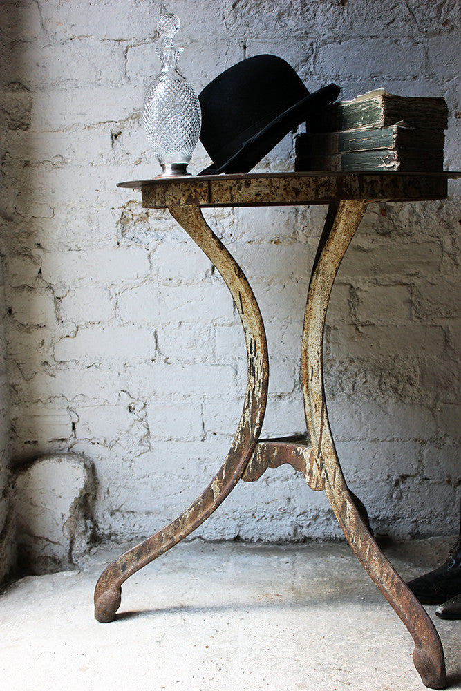 A Good Early 20thC French Cast Iron Industrial Bistro Table