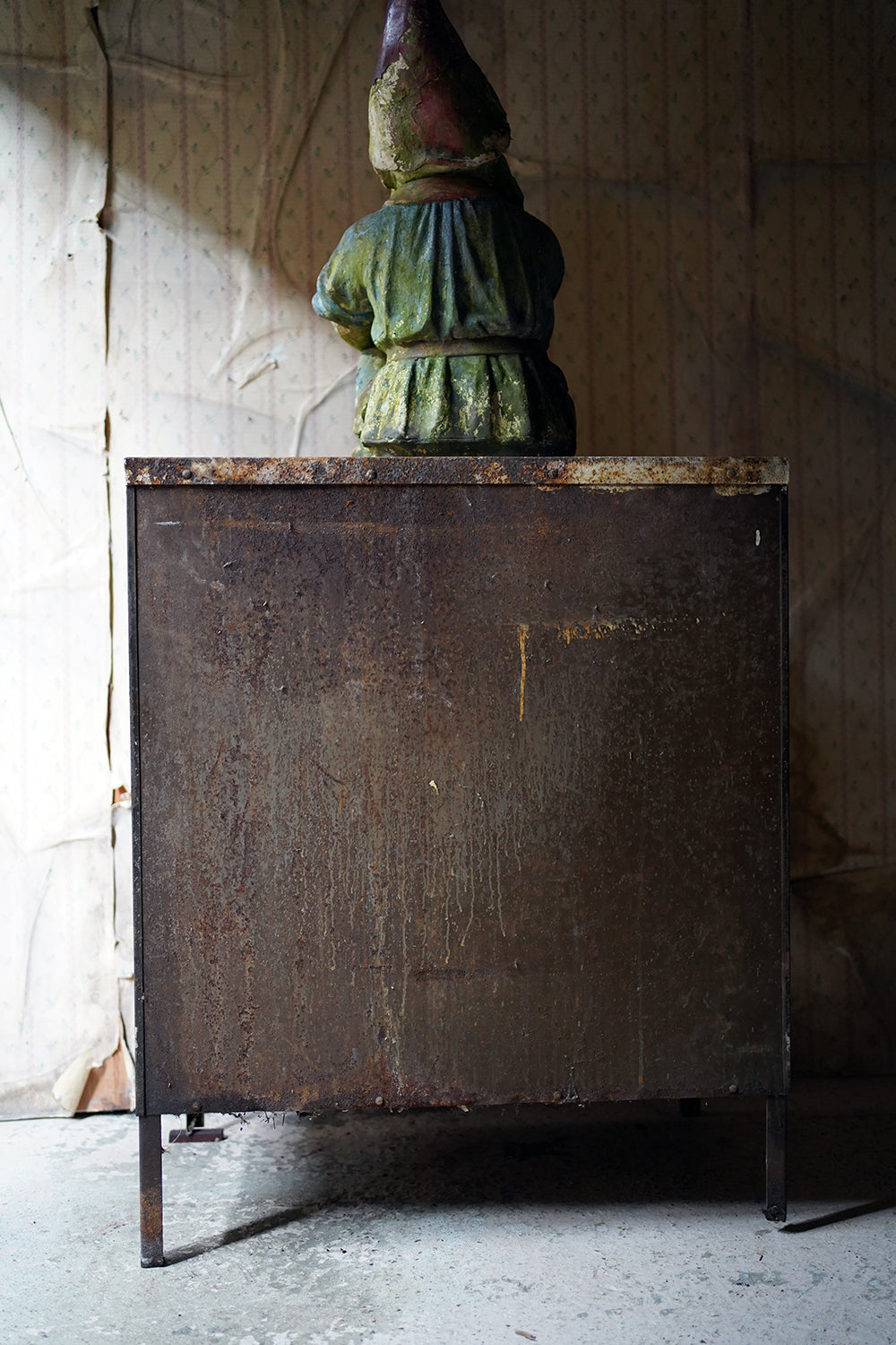 A Black Painted Steel Industrial Factory Side Cabinet c.1940-60