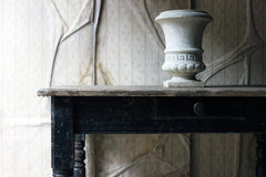 A Decorative Black Painted Victorian Farmhouse Pine Table c.1870
