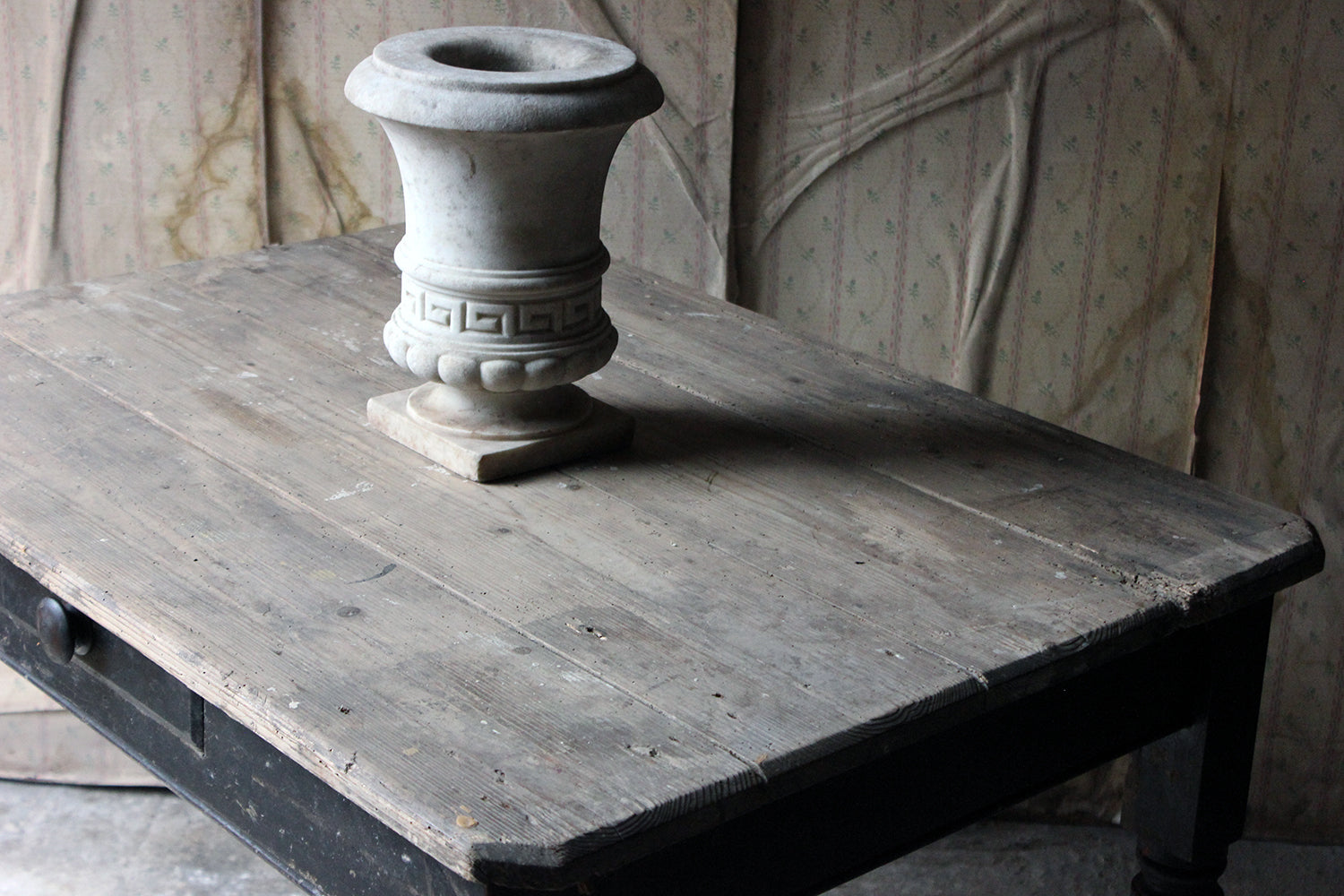 A Decorative Black Painted Victorian Farmhouse Pine Table c.1870