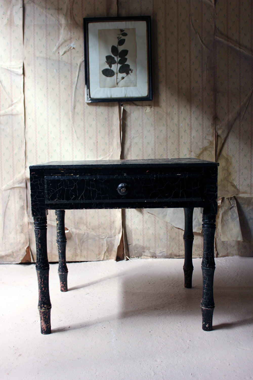 A Decorative Black Painted Occasional or Bedside Table c.1900
