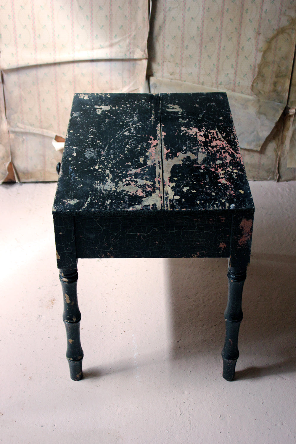 A Decorative Black Painted Occasional or Bedside Table c.1900