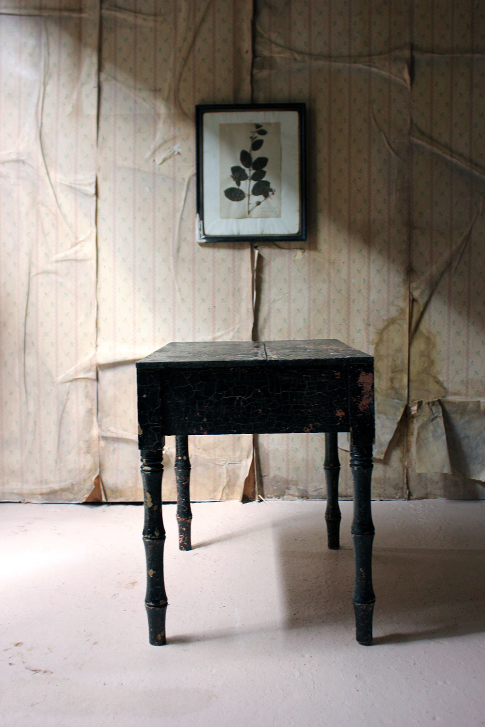 A Decorative Black Painted Occasional or Bedside Table c.1900