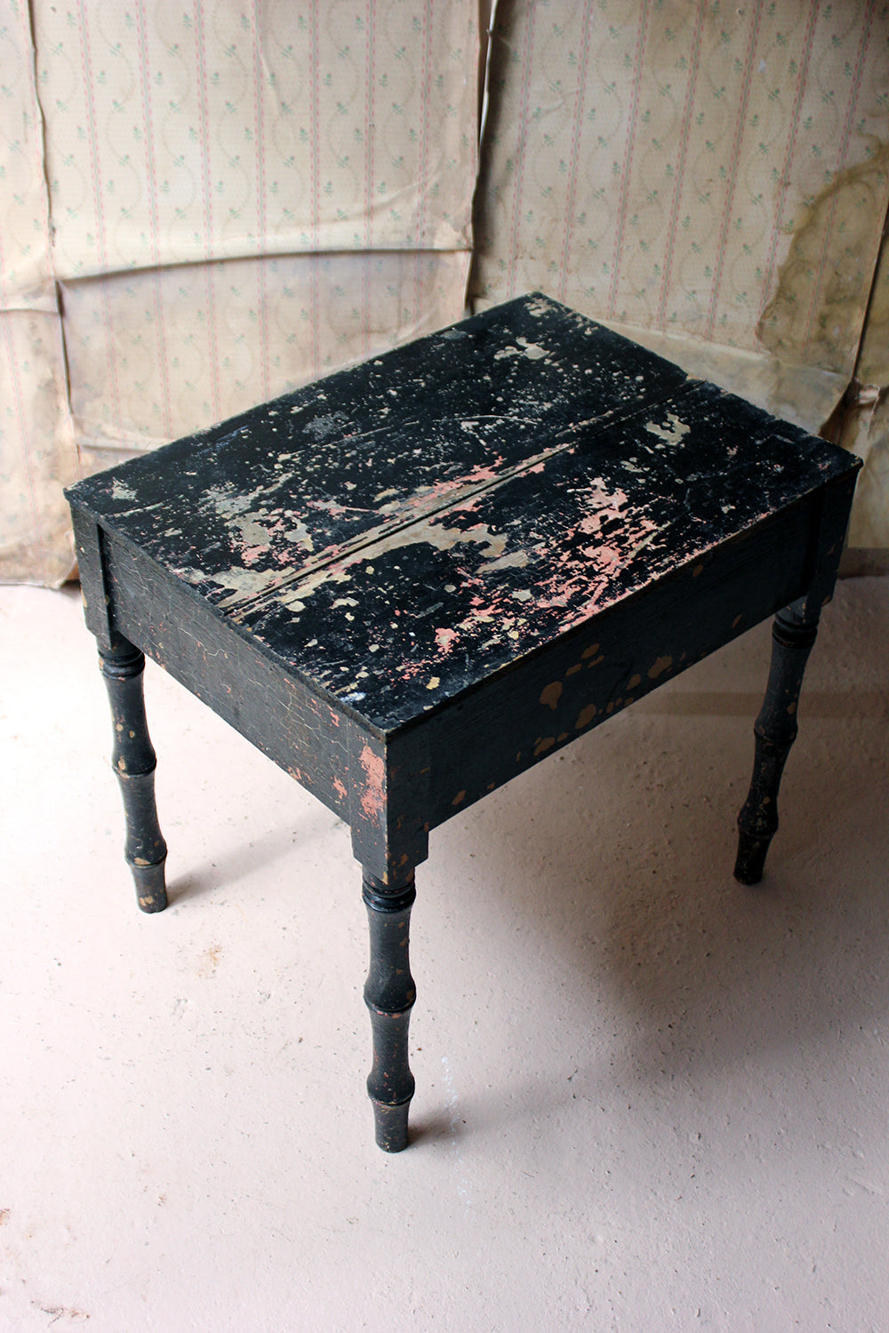 A Decorative Black Painted Occasional or Bedside Table c.1900
