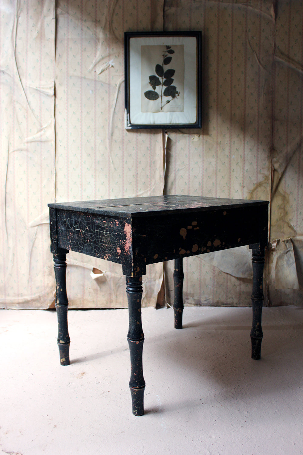A Decorative Black Painted Occasional or Bedside Table c.1900