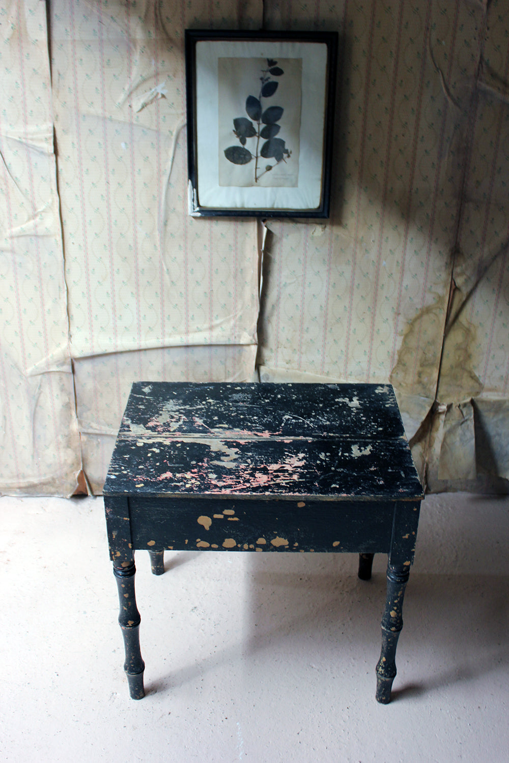 A Decorative Black Painted Occasional or Bedside Table c.1900