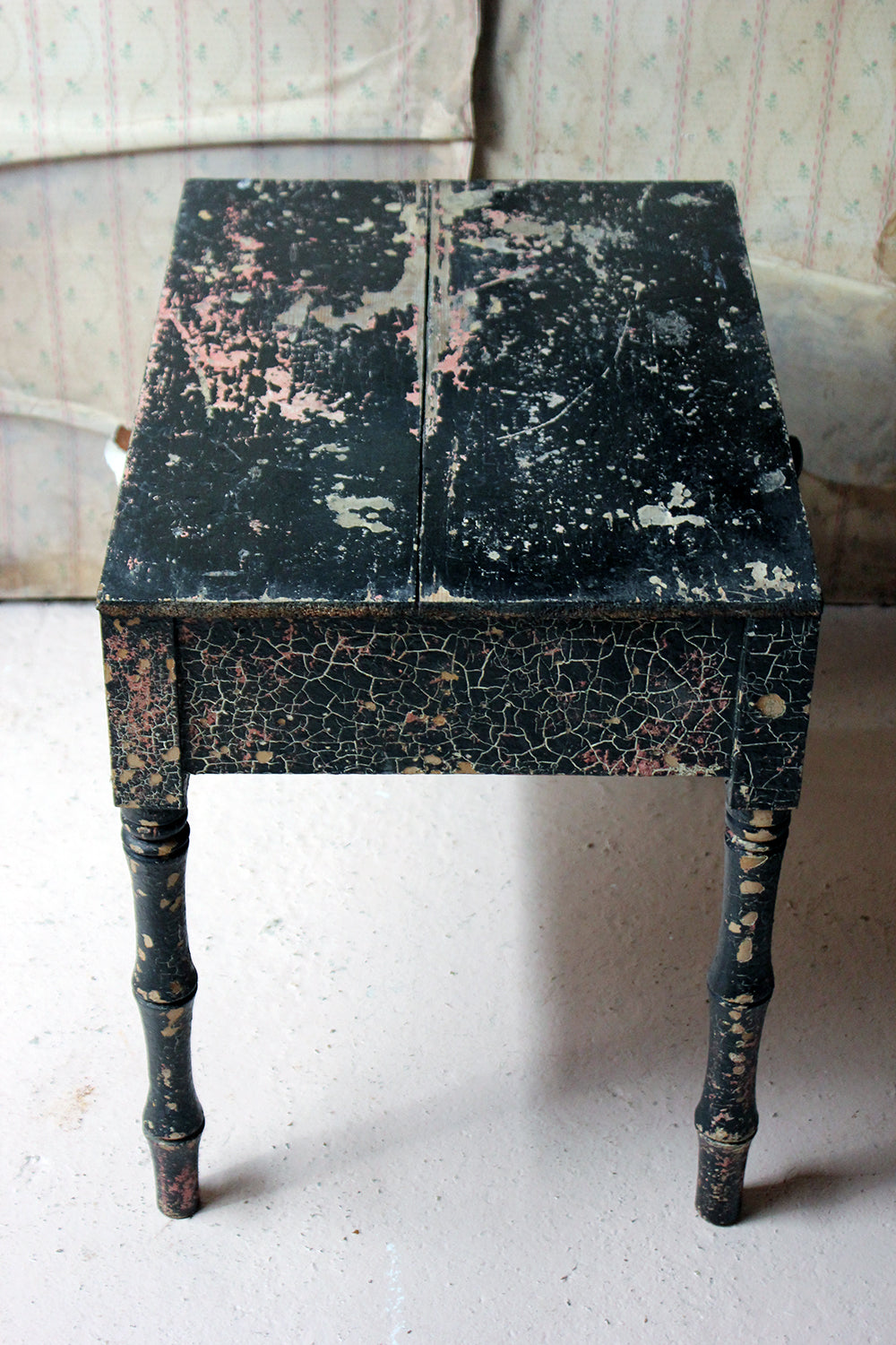 A Decorative Black Painted Occasional or Bedside Table c.1900