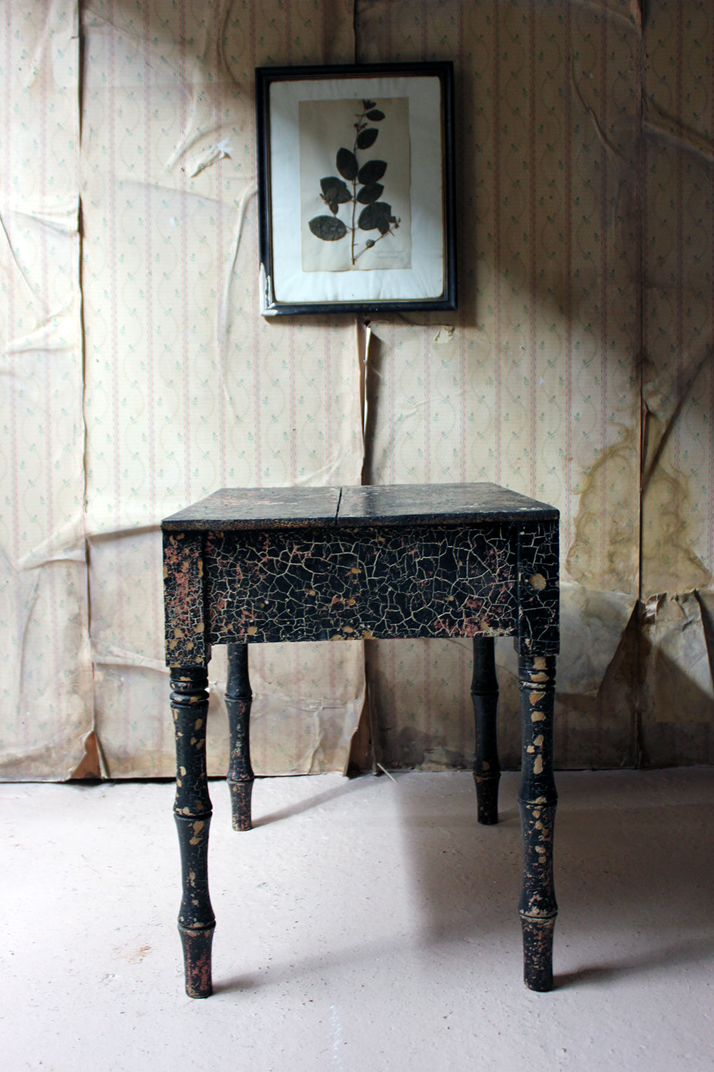 A Decorative Black Painted Occasional or Bedside Table c.1900