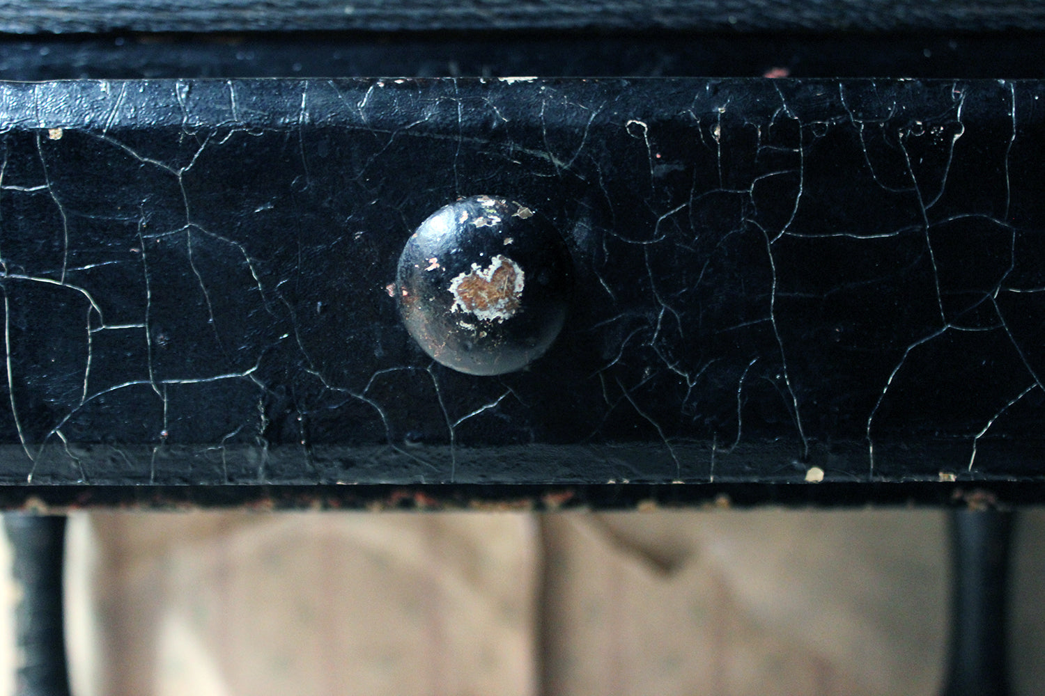 A Decorative Black Painted Occasional or Bedside Table c.1900