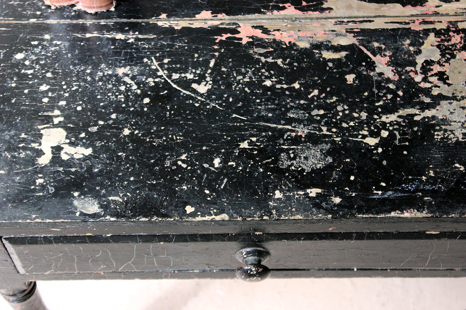 A Decorative Black Painted Occasional or Bedside Table c.1900