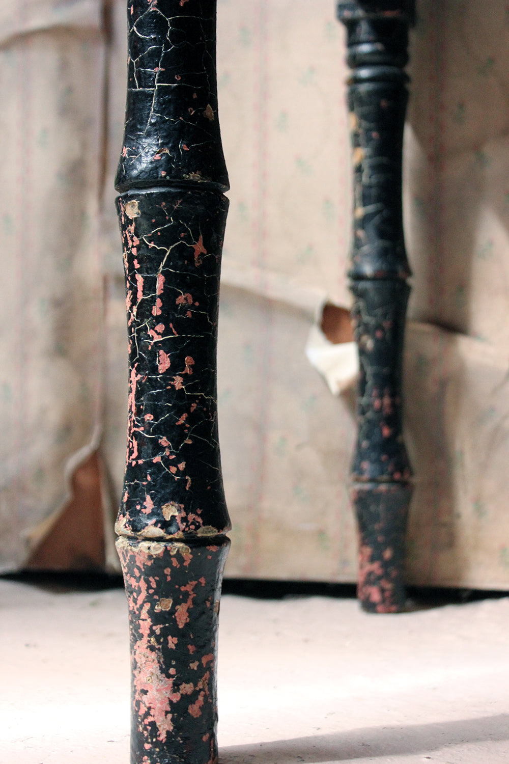 A Decorative Black Painted Occasional or Bedside Table c.1900