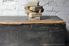 A Decorative Early Victorian Black Painted Pine Trunk c.1850