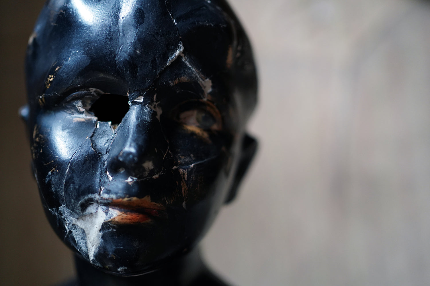 A Black Painted Early 20thC Shop Display Youth Mannequin; c.1925-35