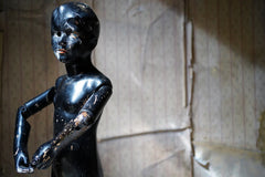 A Black Painted Early 20thC Shop Display Youth Mannequin; c.1925-35