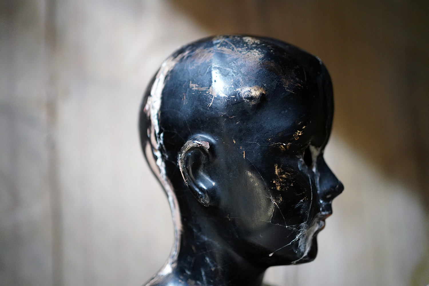 A Black Painted Early 20thC Shop Display Youth Mannequin; c.1925-35