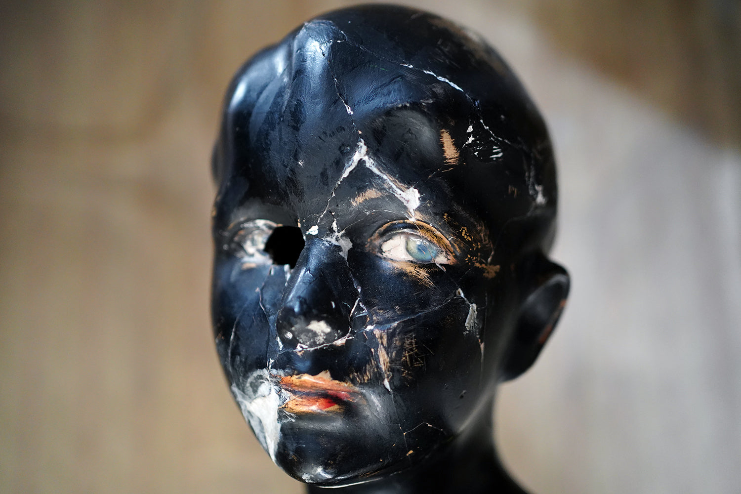 A Black Painted Early 20thC Shop Display Youth Mannequin; c.1925-35