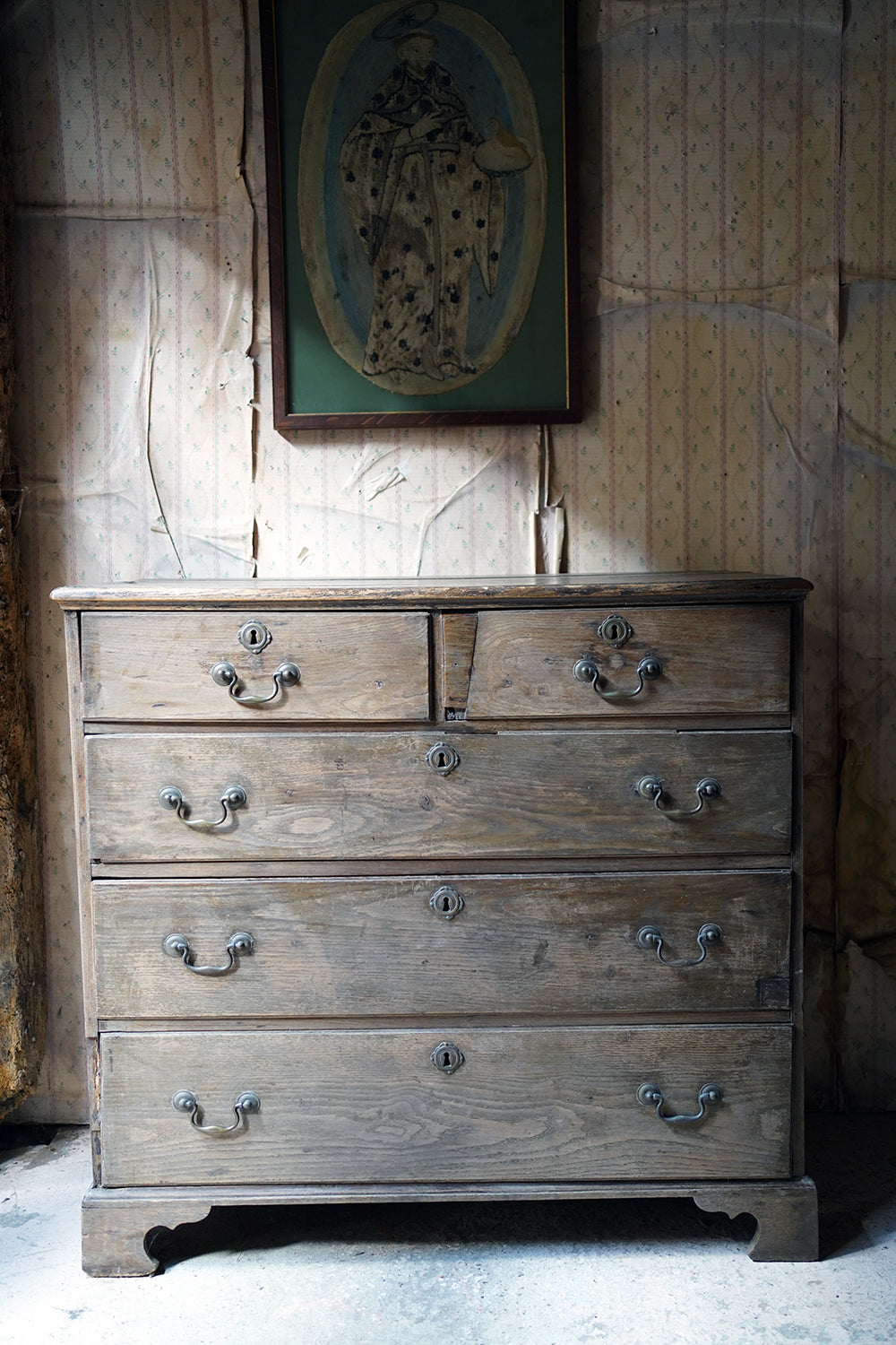 A George III Period Bleached Oak Chest of Drawers c.1790