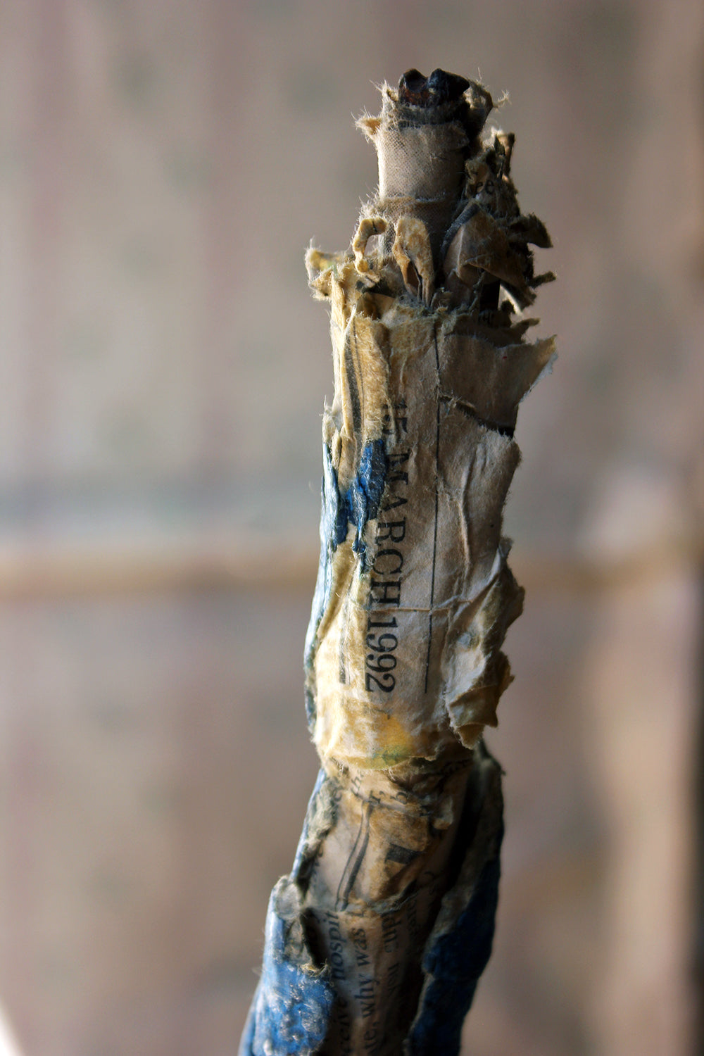 A 20thC Papier-mâché Blue Painted Model of a Cat c.1992
