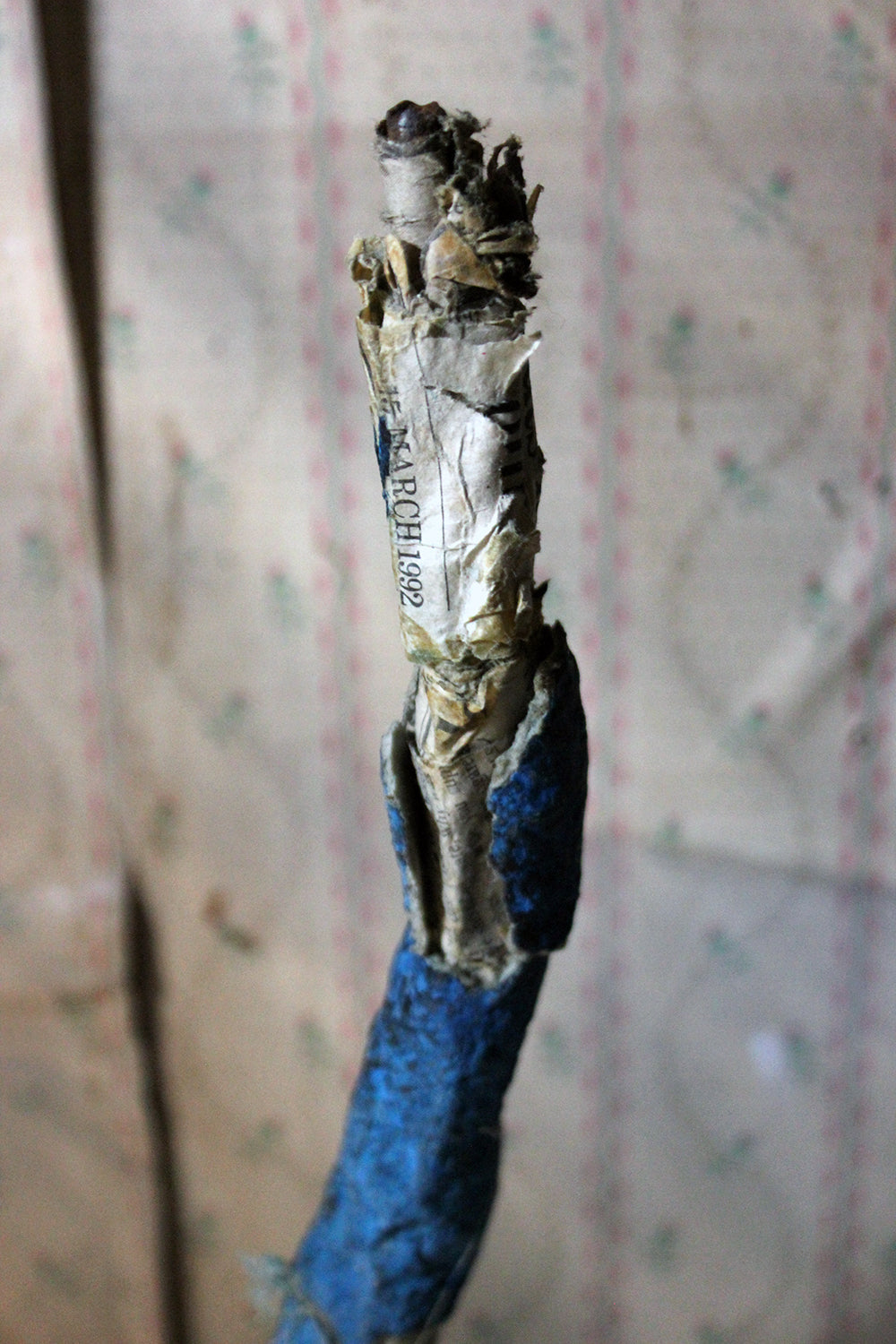 A 20thC Papier-mâché Blue Painted Model of a Cat c.1992