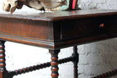 A Good Late 17thC Pine & Oak Bobbin Turned Side Table c.1680