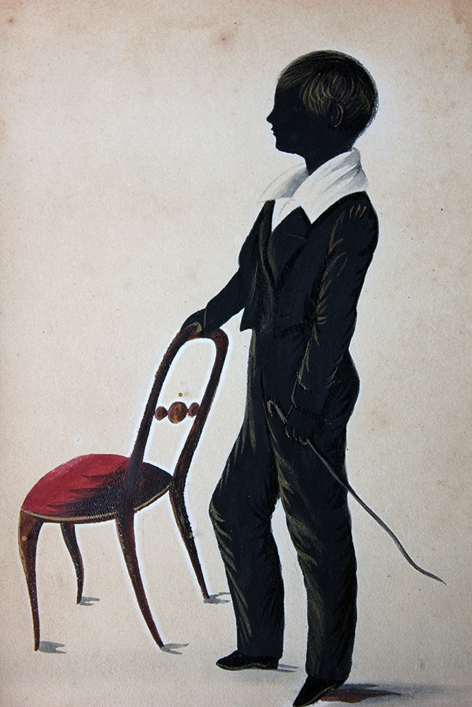 A Charming Regency Period English Silhouette of a Boy c.1825