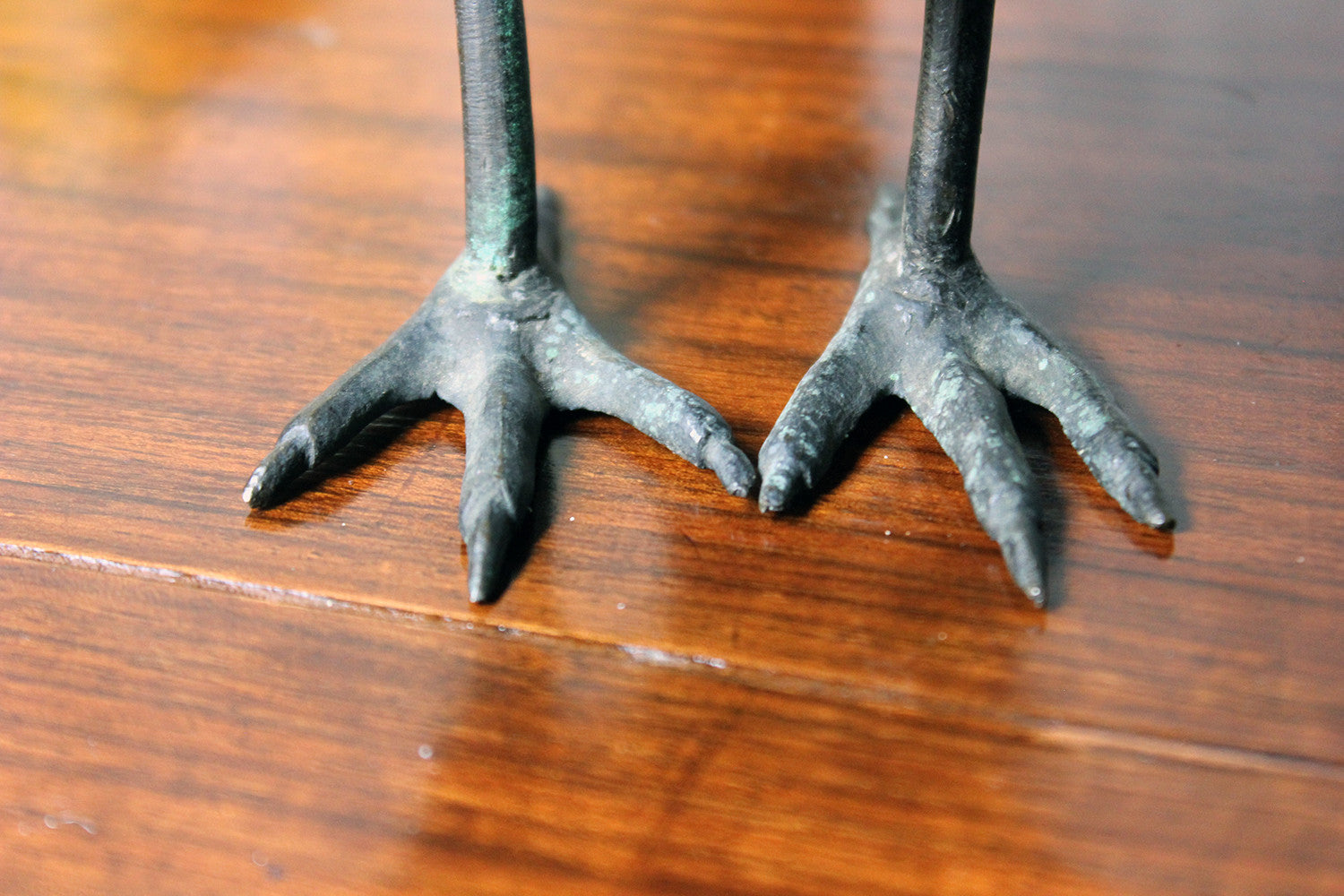 A Good c.1900 Patinated Bronze Incense Burner Formed as a Water Bird