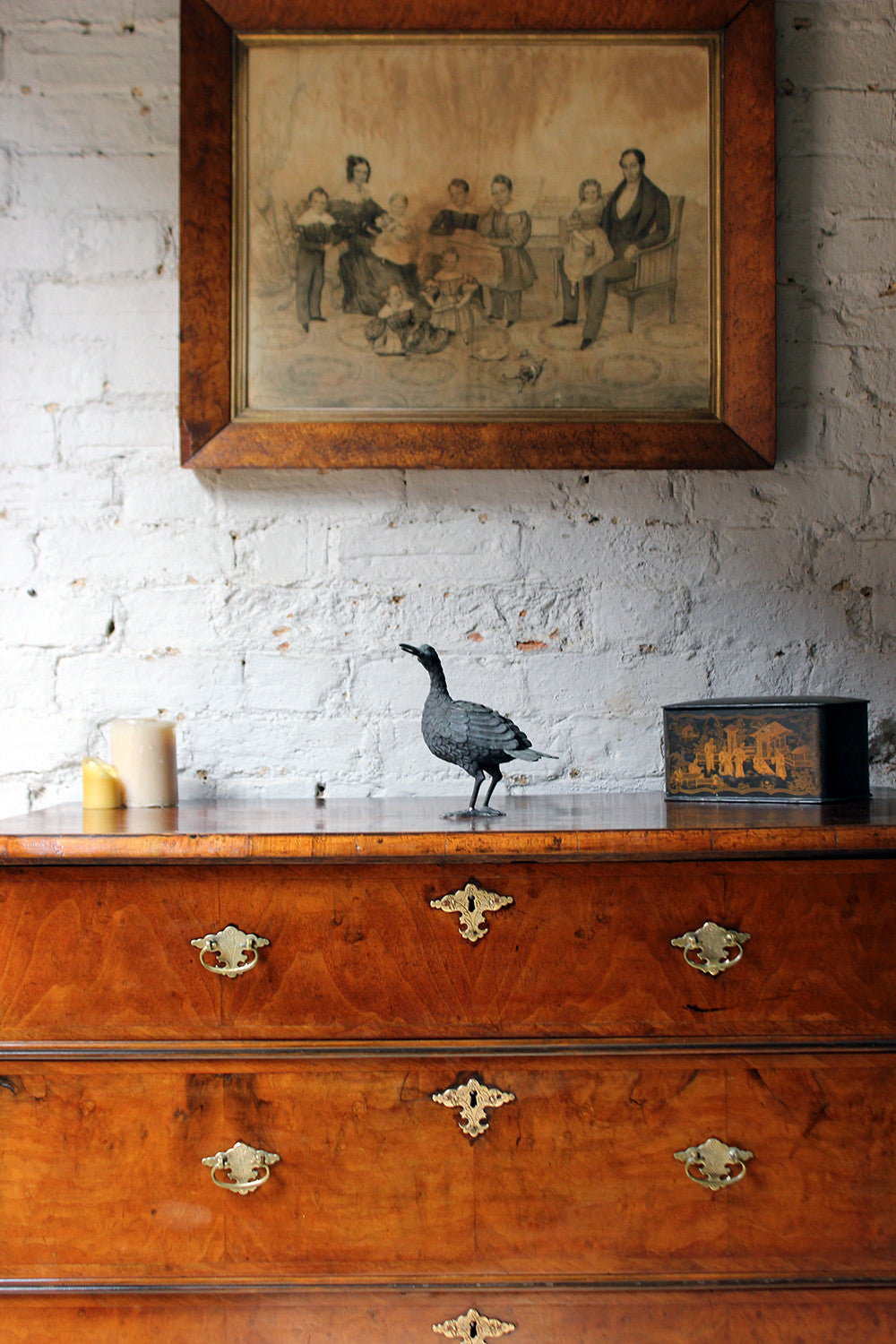 A Good c.1900 Patinated Bronze Incense Burner Formed as a Water Bird