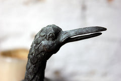 A Good c.1900 Patinated Bronze Incense Burner Formed as a Water Bird