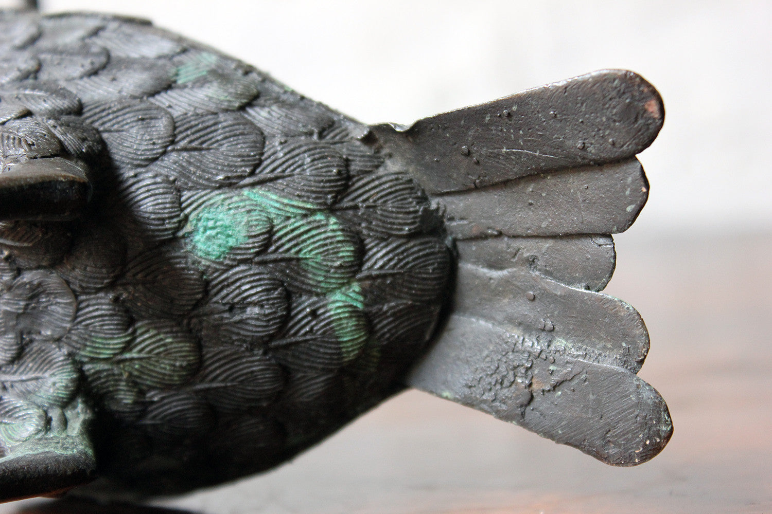 A Good c.1900 Patinated Bronze Incense Burner Formed as a Water Bird