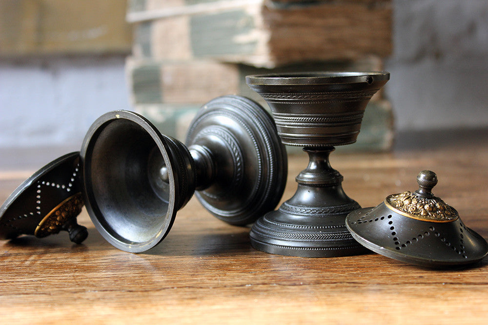 A Fine Pair of French Empire Bronze Perfume Burners c.1810