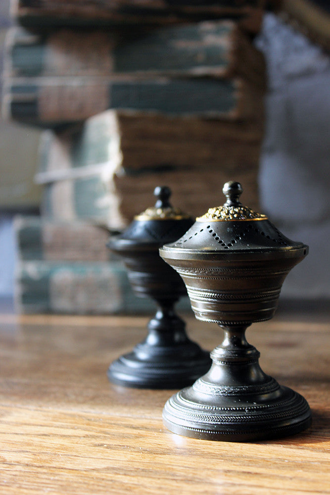 A Fine Pair of French Empire Bronze Perfume Burners c.1810