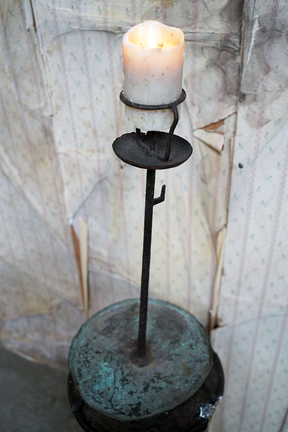 A George III Wrought Iron Candle Pricket Stand c.1800