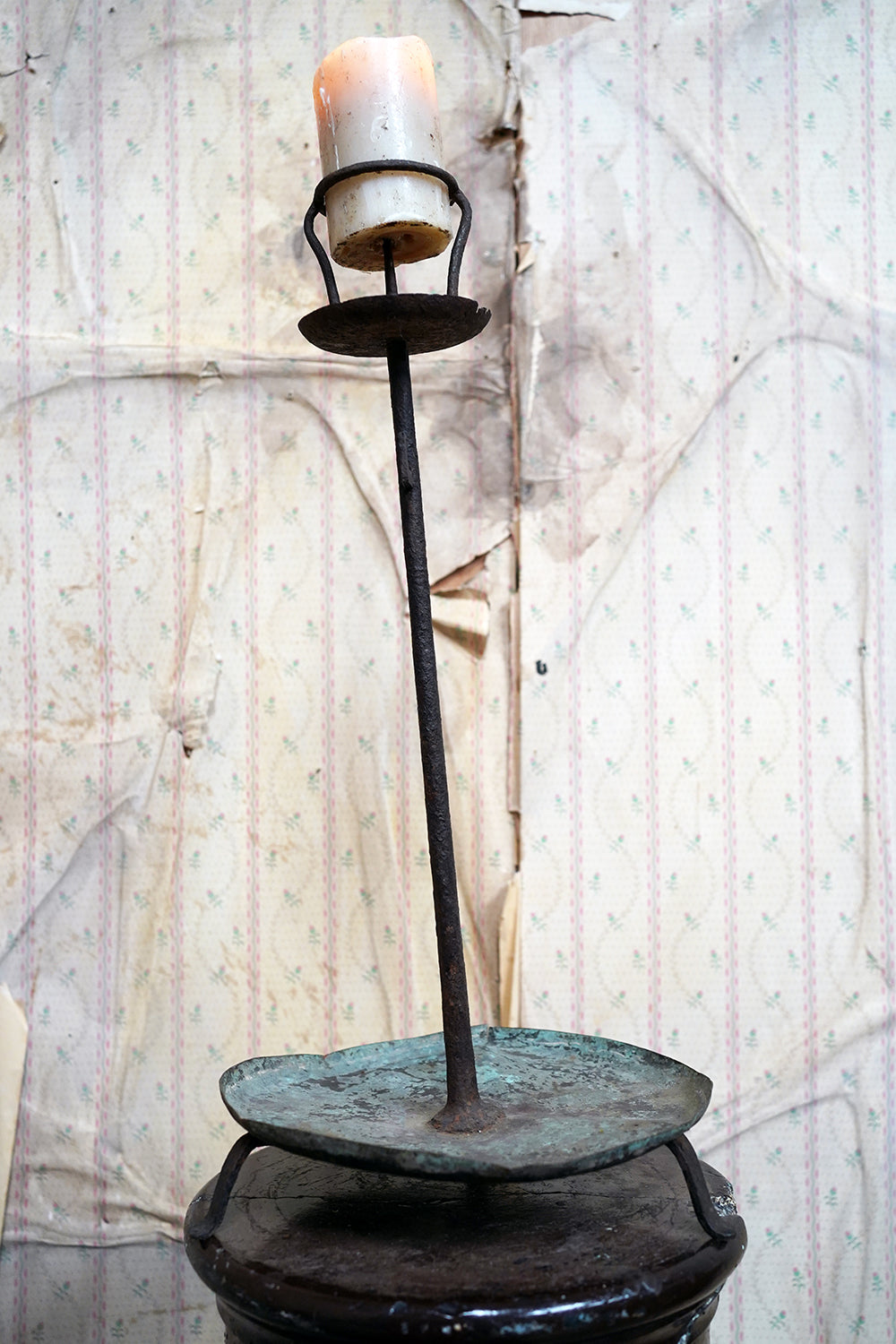 A George III Wrought Iron Candle Pricket Stand c.1800