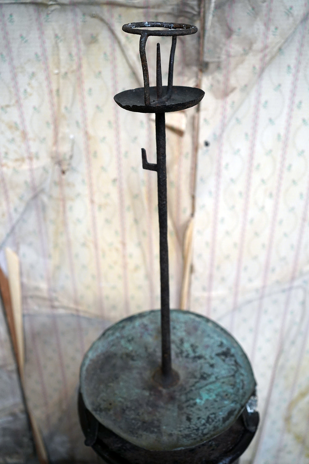 A George III Wrought Iron Candle Pricket Stand c.1800