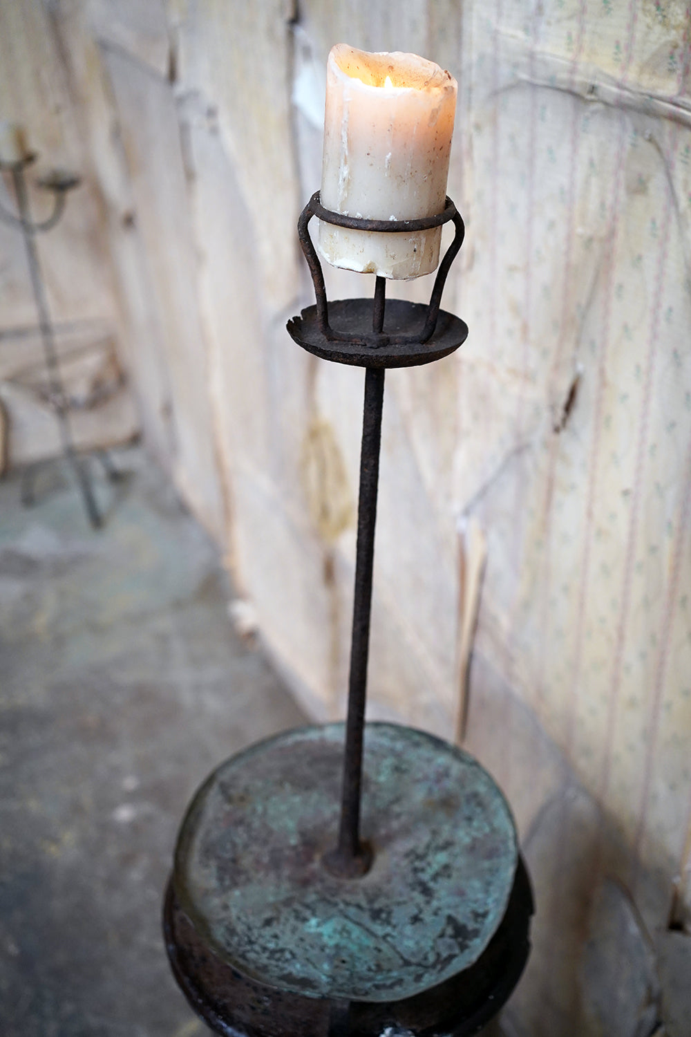 A George III Wrought Iron Candle Pricket Stand c.1800
