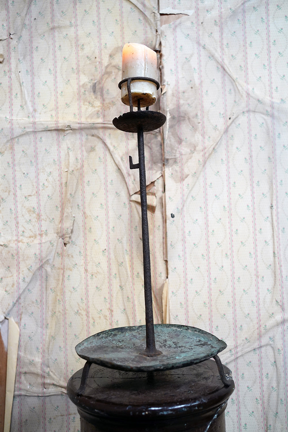 A George III Wrought Iron Candle Pricket Stand c.1800