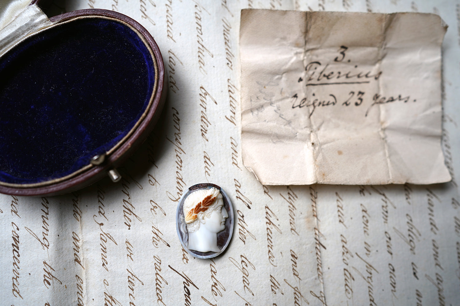 A George III Period Grand Tour Hardstone Cameo of Tiberius c.1800-25