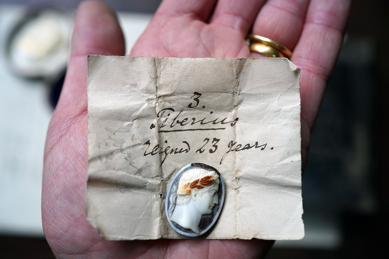 A George III Period Grand Tour Hardstone Cameo of Tiberius c.1800-25
