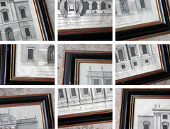 A Decorative Group of Five Illustrations of Country House Architectural Facades; Colen Campbell; 'Vitruvius Britannicus' c.1715 - 1725