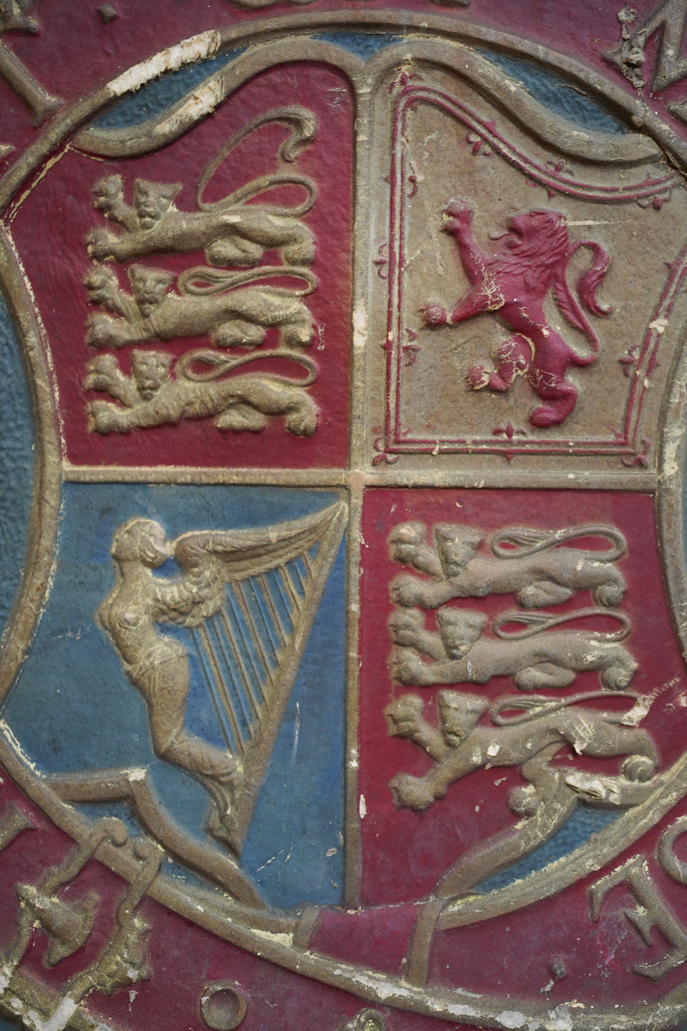 A George VI Polychrome Painted Card Coronation Coat of Arms c.1936