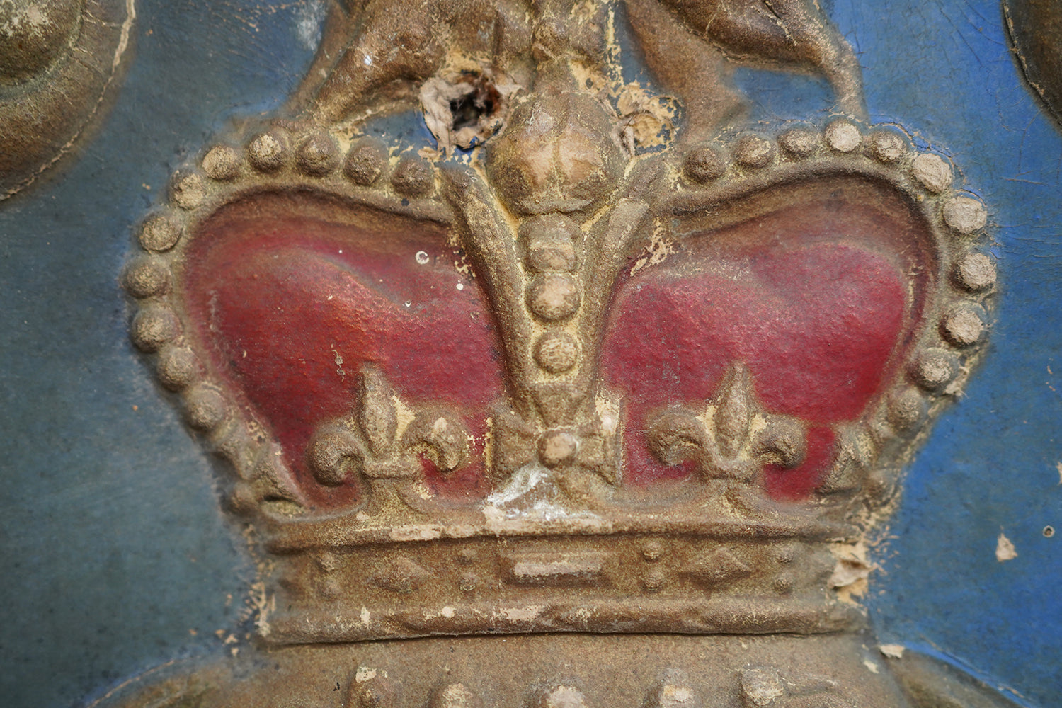 A George VI Polychrome Painted Card Coronation Coat of Arms c.1936