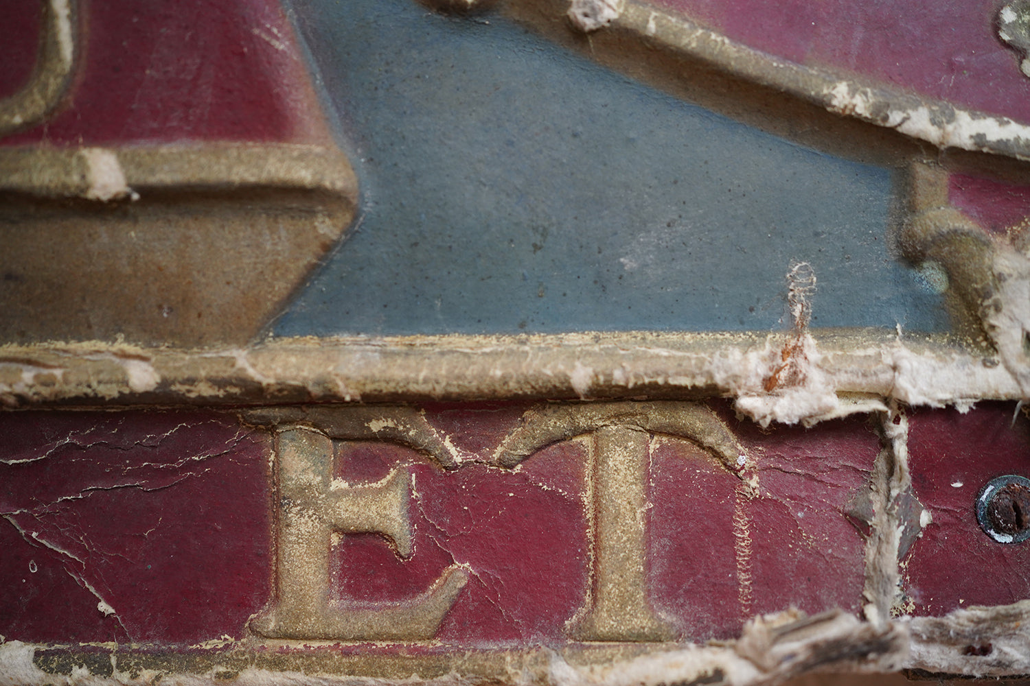 A George VI Polychrome Painted Card Coronation Coat of Arms c.1936
