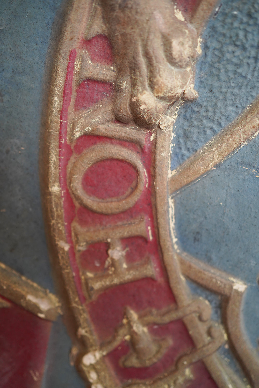 A George VI Polychrome Painted Card Coronation Coat of Arms c.1936