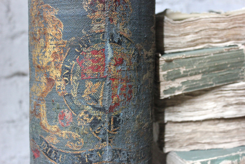 A Decorative c.1900 Blue Canvas Cylindrical Royal Artillery Shell Carrier